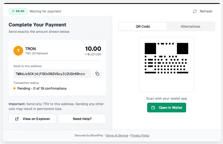 Payment UI Mockup